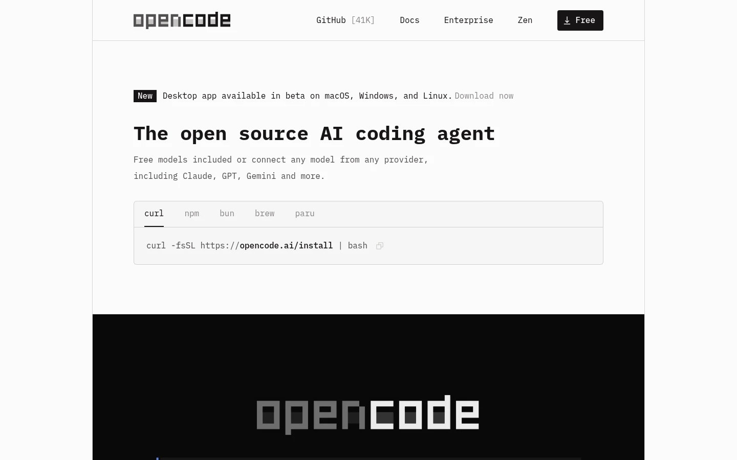Opencode screenshot